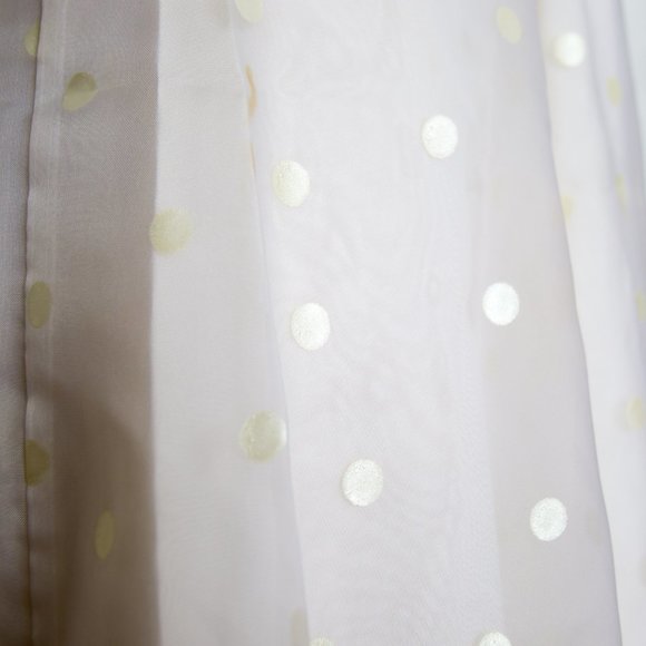 Beautiful Vintage 70s Dress Belted White white dots Wedding - Picture 14 of 14